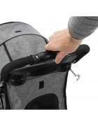 Trixie Bugggy stroller câini și pisici XS-M(max. 15kg) poliester deschidere frontală cu rotile cu buzunare verde și gri 47 x 100 x 80 cm