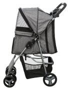 Trixie Bugggy stroller câini și pisici XS-M(max. 15kg) poliester deschidere frontală cu rotile cu buzunare verde și gri 47 x 100 x 80 cm