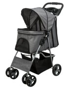 Trixie Bugggy stroller câini și pisici XS-M(max. 15kg) poliester deschidere frontală cu rotile cu buzunare verde și gri 47 x 100 x 80 cm