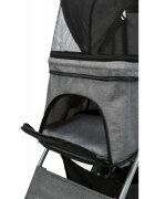 Trixie Bugggy stroller câini și pisici XS-M(max. 15kg) poliester deschidere frontală cu rotile cu buzunare verde și gri 47 x 100 x 80 cm