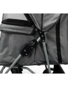 Trixie Bugggy stroller câini și pisici XS-M(max. 15kg) poliester deschidere frontală cu rotile cu buzunare verde și gri 47 x 100 x 80 cm