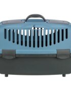 Trixie Capri 2 cușcă transport câini și pisici XS-S(max. 8kg) plastic deschidere frontală albastru și negru 37 x 34 x 55 cm