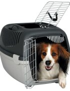 Trixie Capri 3 cușcă transport câini și pisici XS-S(max. 12kg) plastic deschidere frontală&superioară gri 40 x 38 x 61 cm