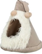 Trixie Christmas Cave Dwarf căsuța pisici pluș antiderapant pernă reversibilă alb și bej ⌀45x47cm