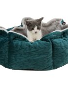 Trixie Christmas Estelle pat rotund câini și pisici XS poliester verde și gri ⌀50 cm