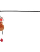 Trixie Christmas Ren cu Clopotel jucărie undiță pisici cu sunet poliester maro și roșu 45cm