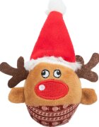 Trixie Christmas Ren cu Zornaitoare jucărie de pluș pisici cu sunet pluș maro și roșu 12cm