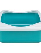 Trixie Classic litieră pisici cu ramă alb și albastru 37x15x48 cm