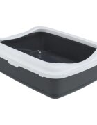 Trixie Classic litieră pisici cu ramă alb și gri 37x15x48 cm