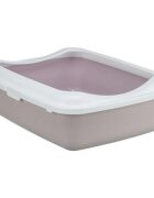 Trixie Classic litieră pisici cu ramă alb și lila 37x15x48 cm