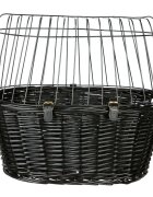 Trixie coș bicicletă câini și pisici XS(max. 5kg) răchită deschidere superioară negru 50 x 41 x 35 cm