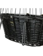 Trixie coș bicicletă câini și pisici XS(max. 5kg) răchită deschidere superioară negru 50 x 41 x 35 cm