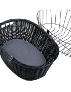 Trixie coș bicicletă câini și pisici XS(max. 5kg) răchită deschidere superioară negru 50 x 41 x 35 cm