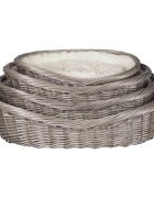 Trixie coș rotund câini și pisici răchită gri Culcuș din Nuiele Căptușit cu Blăniță coș rotund câini S-M răchită gri ⌀ 70 cm