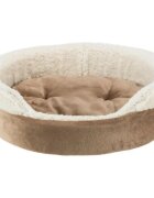 Trixie Cosma coș rotund câini pluș pernă reversibilă antiderapant bej și maro 60x50cm
