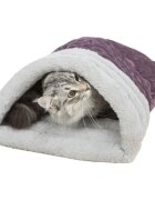 Trixie Cuddly Bag Estelle pătură ovală pisici plus mov și gri 34 x 20 x 45 cm