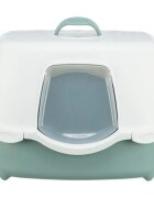 Trixie Davio Top litieră acoperită pisici cu filtru alb și verde 56x39x39 cm