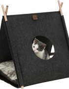 Trixie Elfie căsuța pisici poliester husă detașabilă pernă reversibilă negru și gri 46x52x50cm