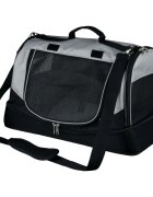 Trixie Holly geantă transport câini și pisici XS-M(max. 15kg) poliester deschidere frontală&laterală cu buzunare negru și gri 30 x 30 x 50 cm