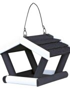 Trixie hranitor exterior pasari lemn de pin negru si alb 17 x 19 x 14cm