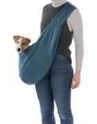 Trixie Junior geantă transport câini XS(max. 5kg) textil deschidere superioară albastru și gri 22 x 20 x 60 cm