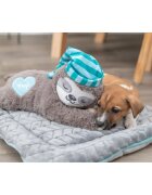 Trixie Leneș cu Simulator de Bătăi de Inimă jucărie interactivă câini junior cu sunet pluș Leneș cu Simulator de Bătăi de Inimă jucărie interactivă câini junior XS-XL cu sunet pluș maro și albastru 34cm