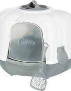Trixie Maro Corner litieră acoperită pisici cu filtru de colț cu lopățică gri și 60x43x52 cm