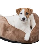 Trixie Othello coș rotundă câini și pisici XS poliester pernă reversibilă maro și bej ⌀ 50 cm