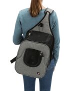 Trixie Savina rucsac transport câini și pisici XS-S(max. 10kg) poliester deschidere frontală&superioară negru și gri 30 x 26 x 33 cm