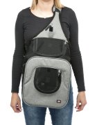 Trixie Savina rucsac transport câini și pisici XS-S(max. 10kg) poliester deschidere frontală&superioară negru și gri 30 x 26 x 33 cm