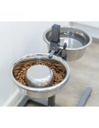 Trixie set suport castroane câini + 2 boluri înalțime reglabilă metal argintiu M-L(1.8l ⌀21cm)