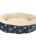 Trixie Tammy pat rotund câini pluș imprimeu lăbuțe albastru și bej 70cm