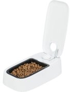 Trixie TX1 hrănitor automat câini 1 bol dreptunghiular programabil cu răcire (acumulator frigorific) plastic alb S-L(0.3l 24x7cm)