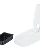 Trixie TX1 hrănitor automat câini 1 bol dreptunghiular programabil cu răcire (acumulator frigorific) plastic alb S-L(0.3l 24x7cm)