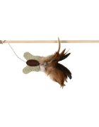 Trixie undiță din lemn cu fluturaș jucărie pisici multicolor 45cm