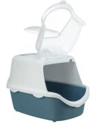 Trixie Vico Open Top litieră acoperită pisici cu filtru cu lopățică alb și albastru 40x40x56 cm