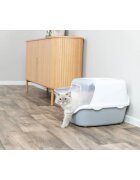 Trixie Vico Open Top litieră acoperită pisici cu filtru cu lopățică alb și gri 40x40x56 cm