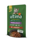 ULTIMA Fit & Delicious Sterilised Vită plic hrană umedă pisici sterilizate (în sos) bax 85g x 24buc