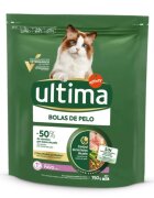 ULTIMA Hairball Curcan hrană uscată pisici limitarea ghemurilor de blană 750g