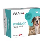 VETARIA+ Probiotic supliment sistem digestiv & probiotice câini și pisici Pui capsule Probiotic XS-XL supliment sistem digestiv & probiotice câini și pisici Pui cutie 30 capsule