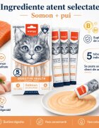 WANPY Creamy Digestive Health Somon și Pui punguță recompense funcționale pisici sistem digestiv (piure) 70g