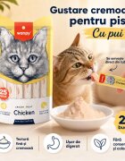 WANPY Creamy Treat Pui punguță recompense pisici (piure) 350g
