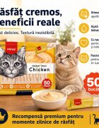 WANPY Creamy Treat Pui punguță recompense pisici (piure) 700g
