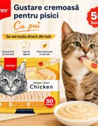 WANPY Creamy Treat Pui punguță recompense pisici (piure) 700g