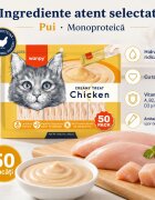 WANPY Creamy Treat Pui punguță recompense pisici (piure) 700g