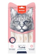 WANPY Creamy Treat Ton și Creveți punguță recompense pisici (piure) 70g