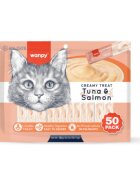 WANPY Creamy Treat Ton și Somon punguță recompense pisici (piure) 700g