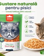 WANPY Freeze Dried Creveți punguță recompense monoproteice pisici 20g