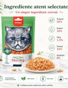 WANPY Freeze Dried Creveți punguță recompense monoproteice pisici 20g