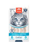 WANPY Hairball Control Cod și Pui punguță recompense funcționale fără cereale pisici limitarea ghemurilor de blană (piure) 70g